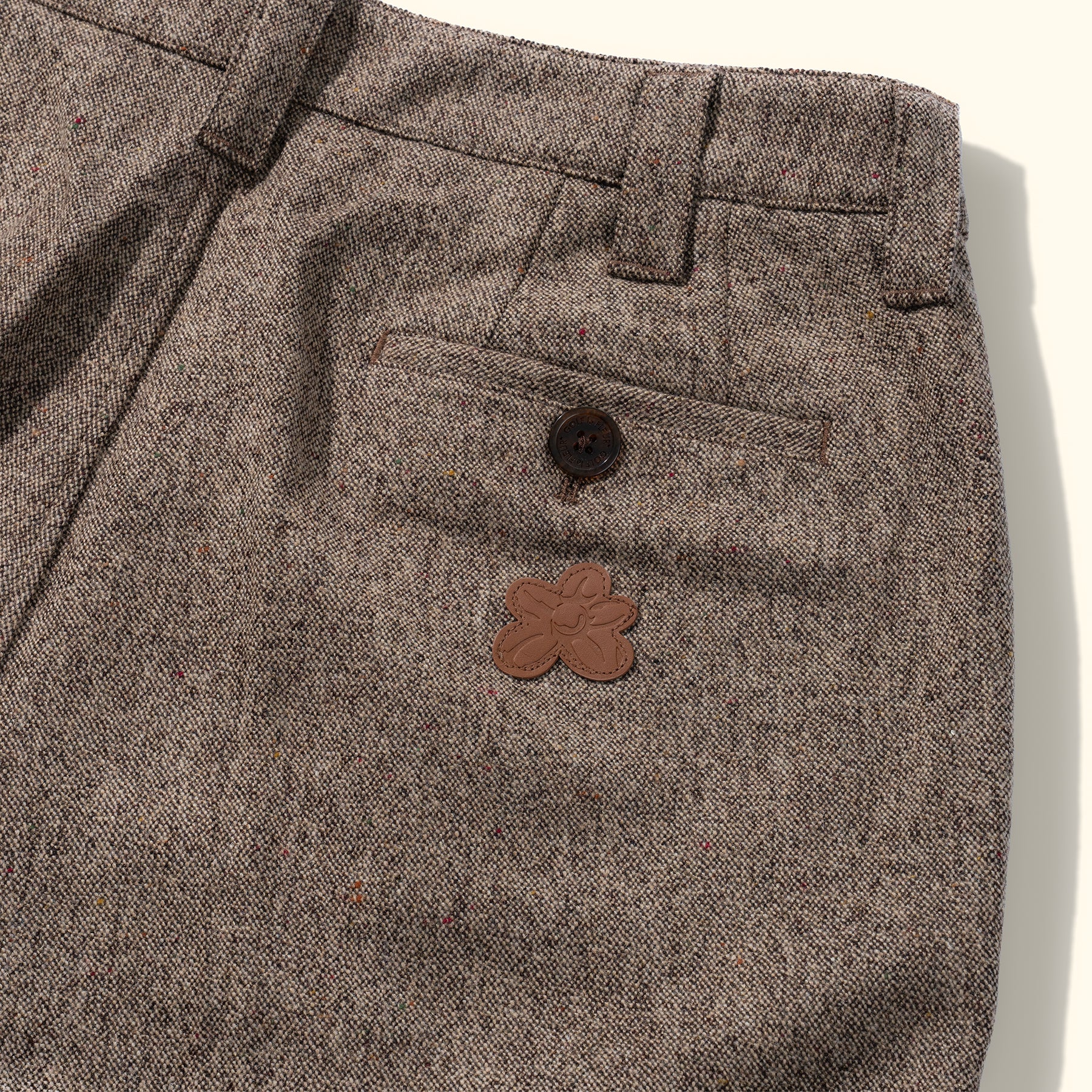 Speckled Wool Shorts Brown
