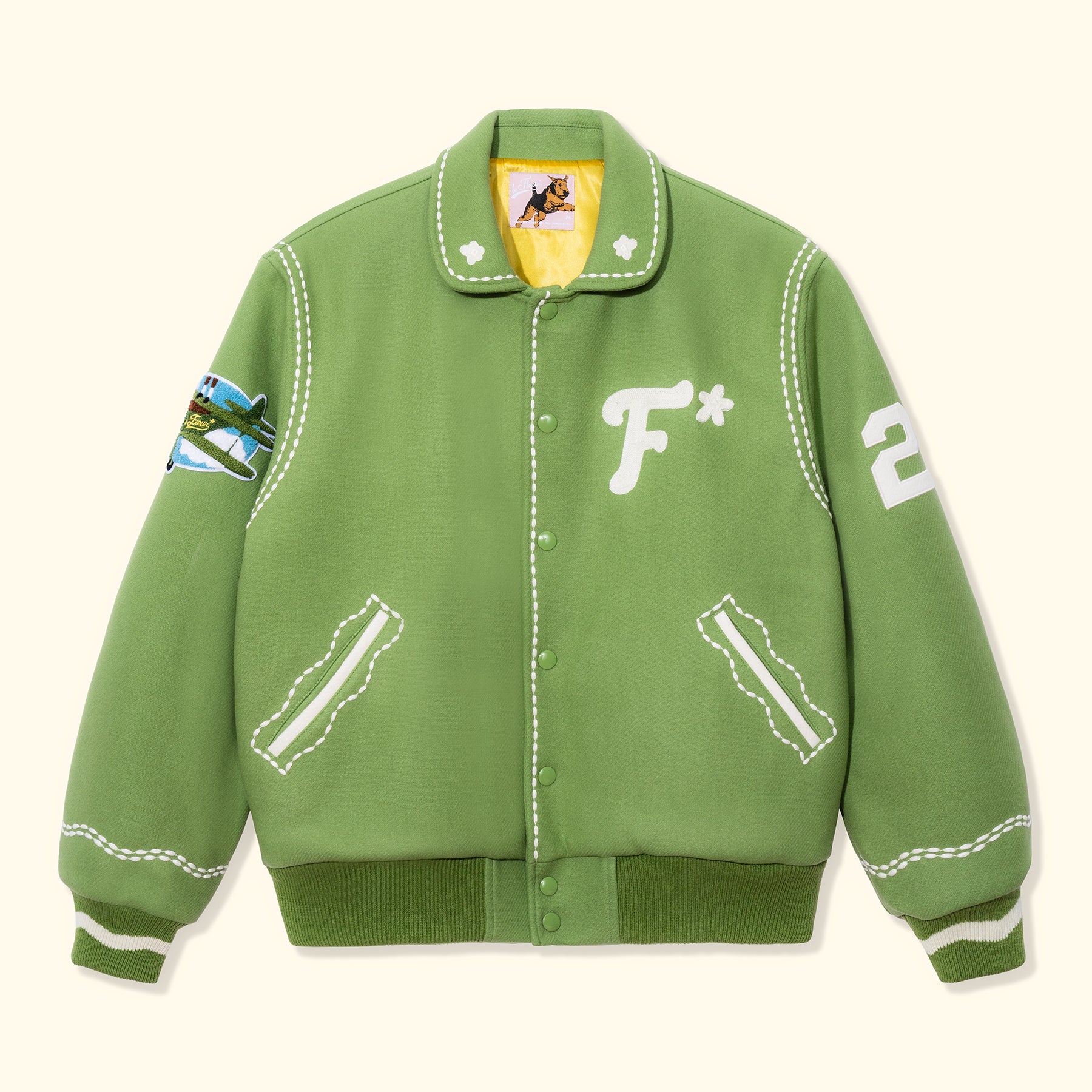 トップス GOLF LE FLEUR EMBROIDERED CLUB COLLAR Round Collar Long-Sleeve Blue – GOLF le FLEUR*