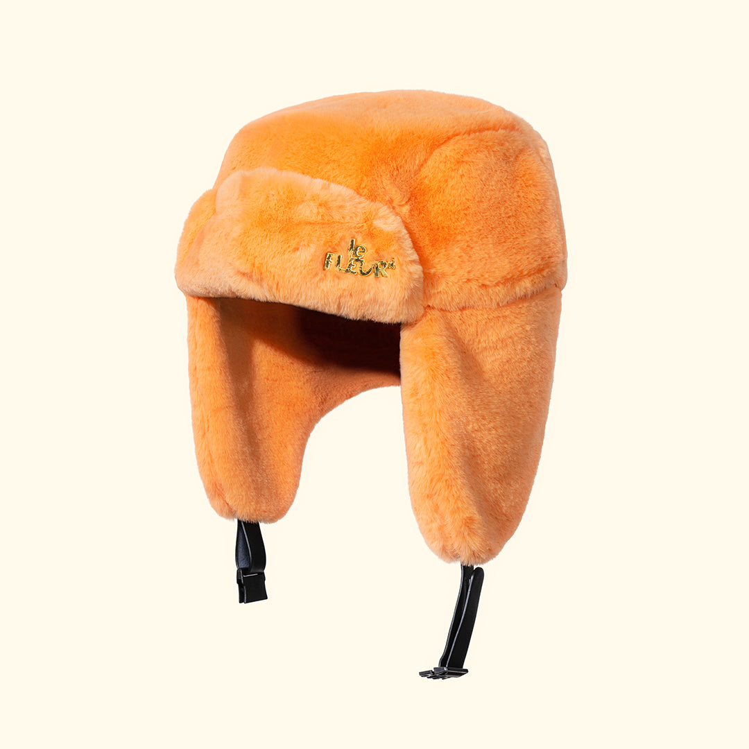 Fur Ushanka Hat Orange