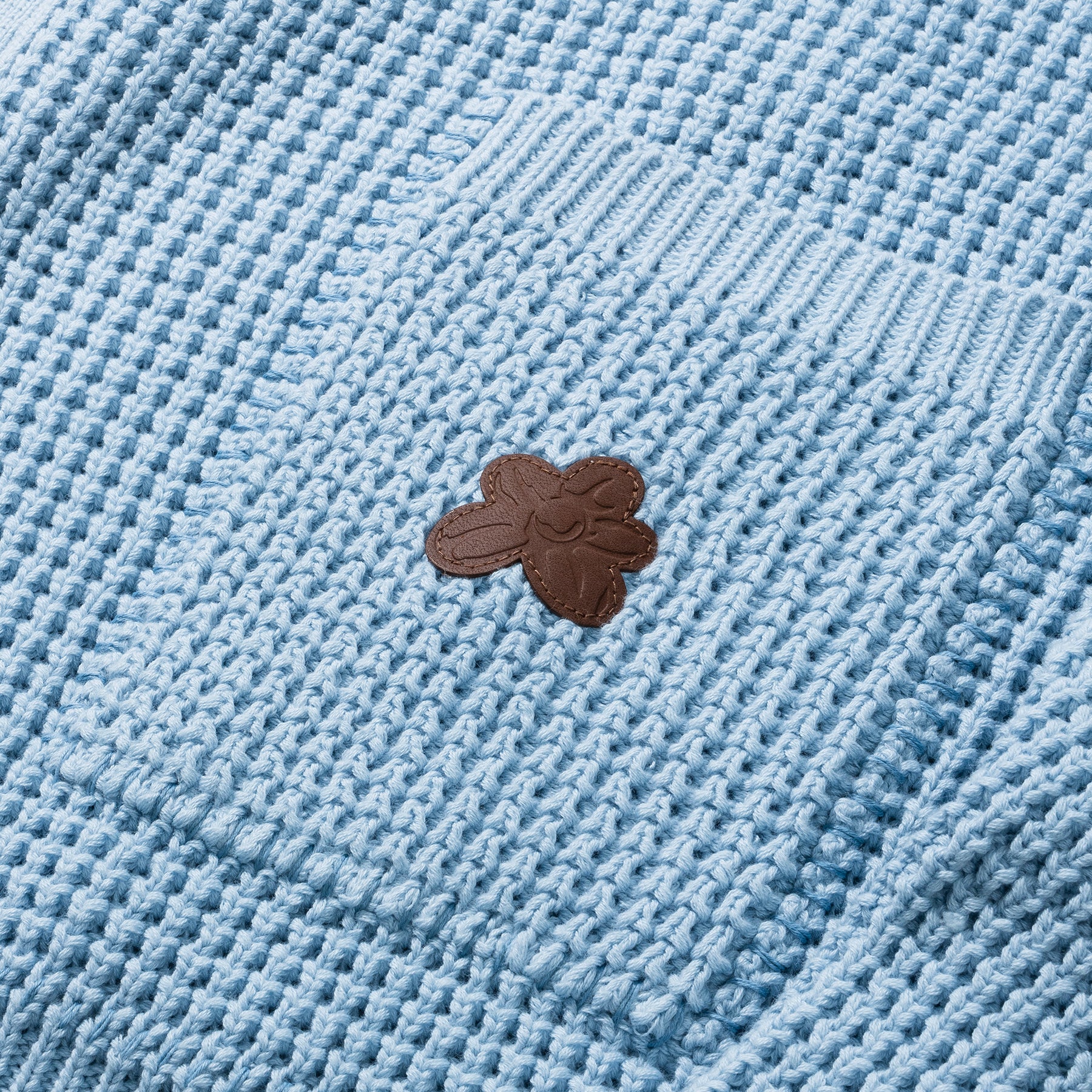 Waffle Knit Cardigan Blue