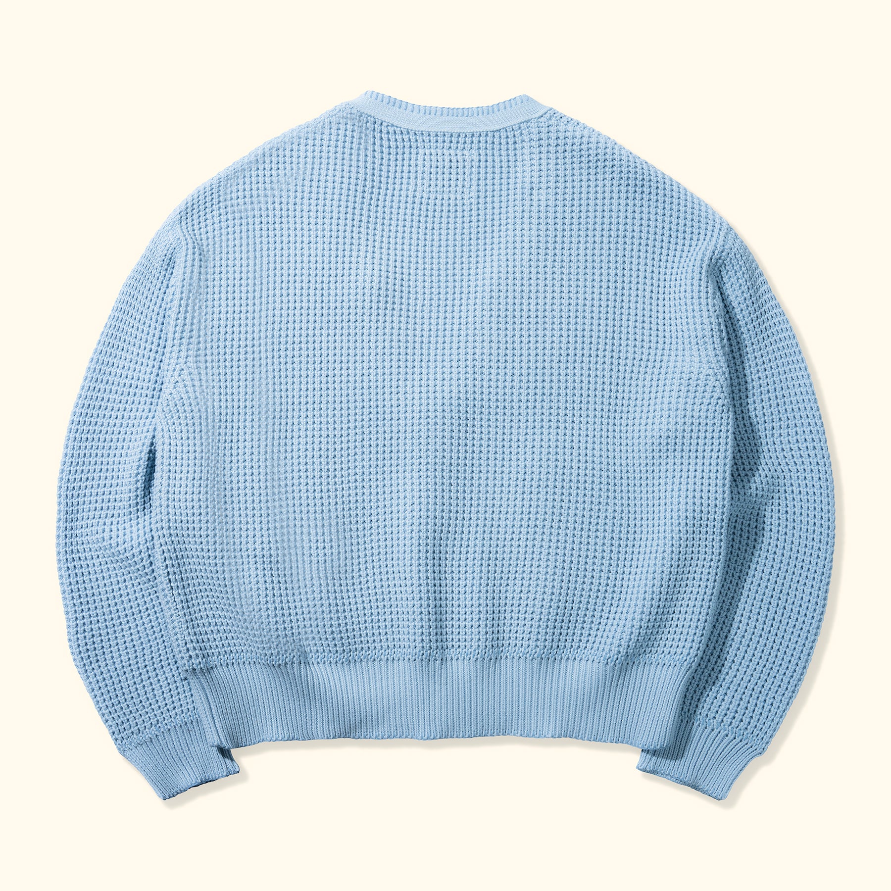 Waffle Knit Cardigan Blue