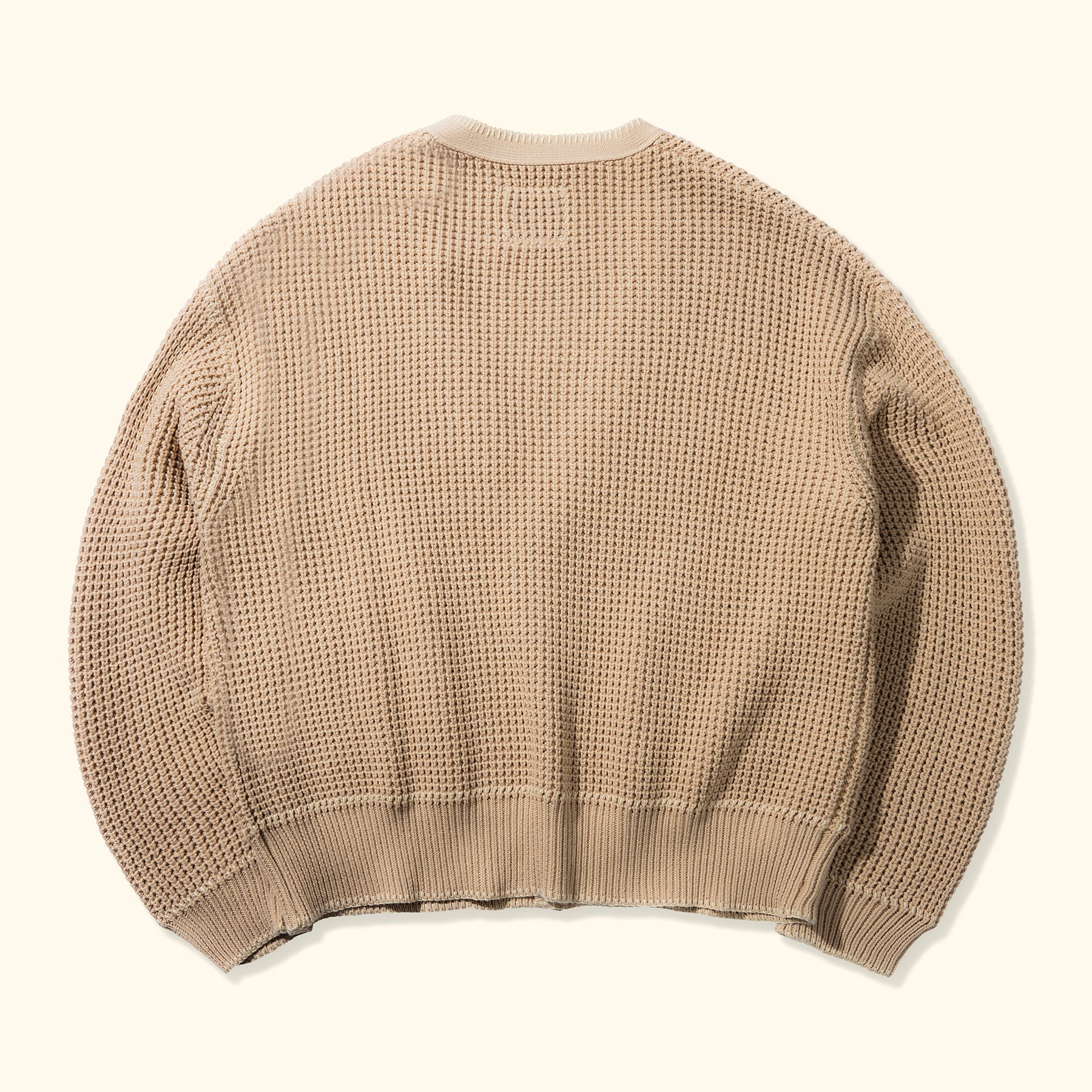 Waffle Knit Cardigan Cream