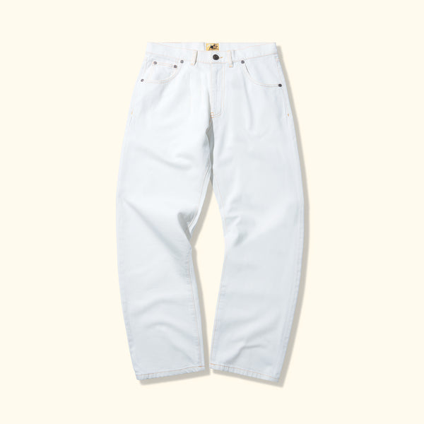 デニム・ジーパン Wavy Curved Wide Denim Pants WHITE YENN｜カーブ シーム デニム パンツ “CURVED SEAM DENIM PT