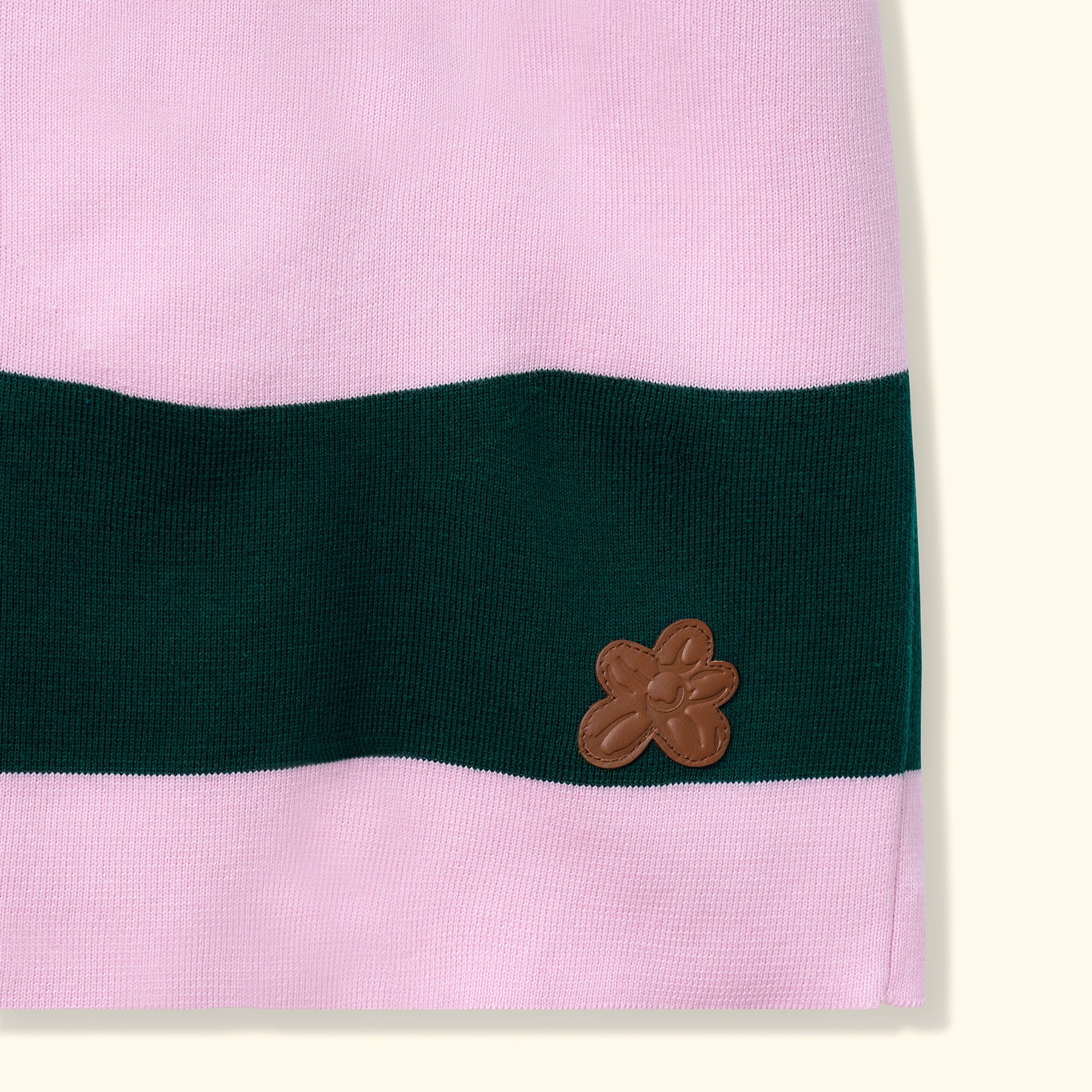 Wavy Stripe Knit Polo Pink