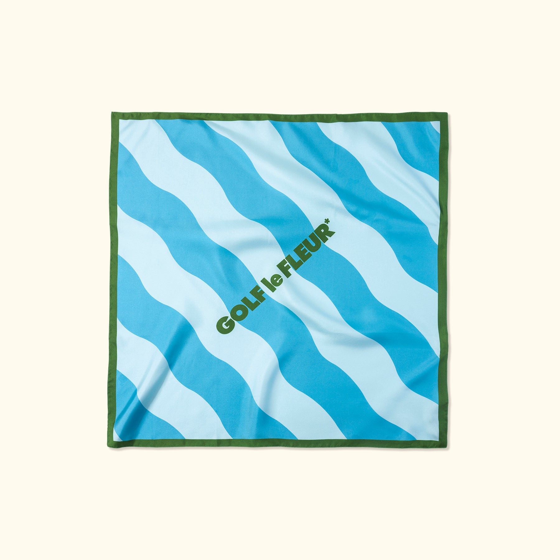 Wavy Stripe Silk Scarf Blue