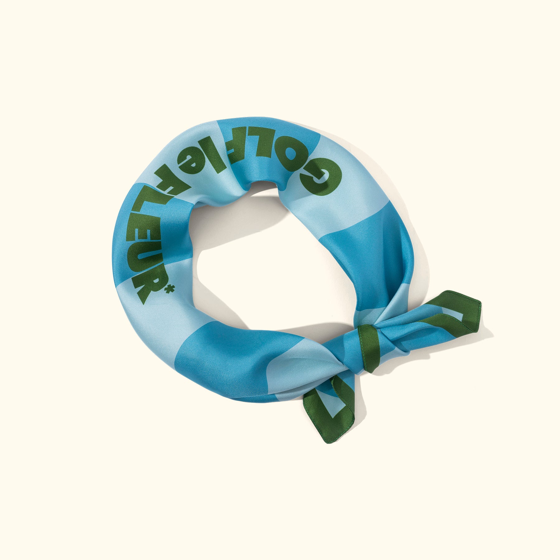Wavy Stripe Silk Scarf Blue