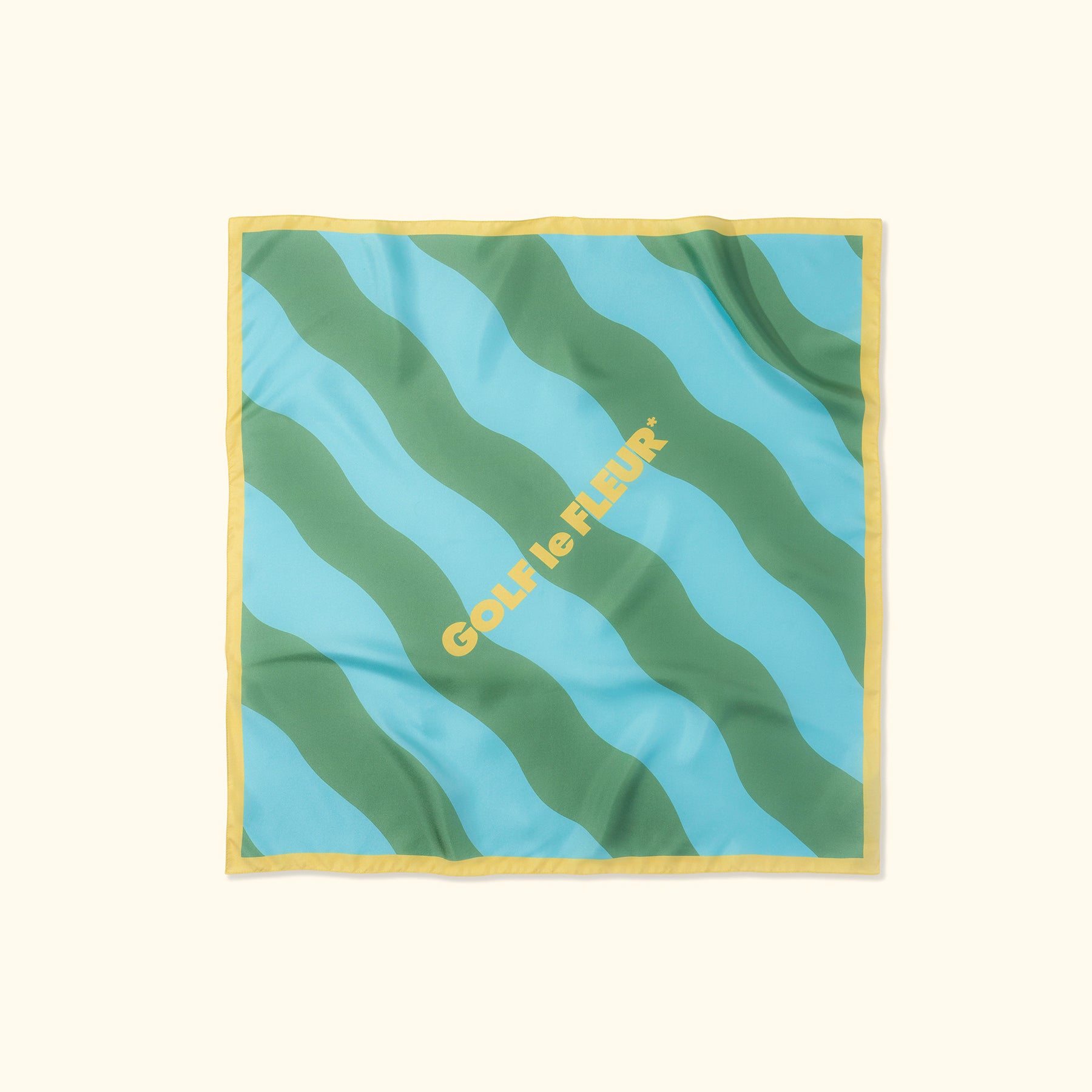 Wavy Stripe Silk Scarf Green
