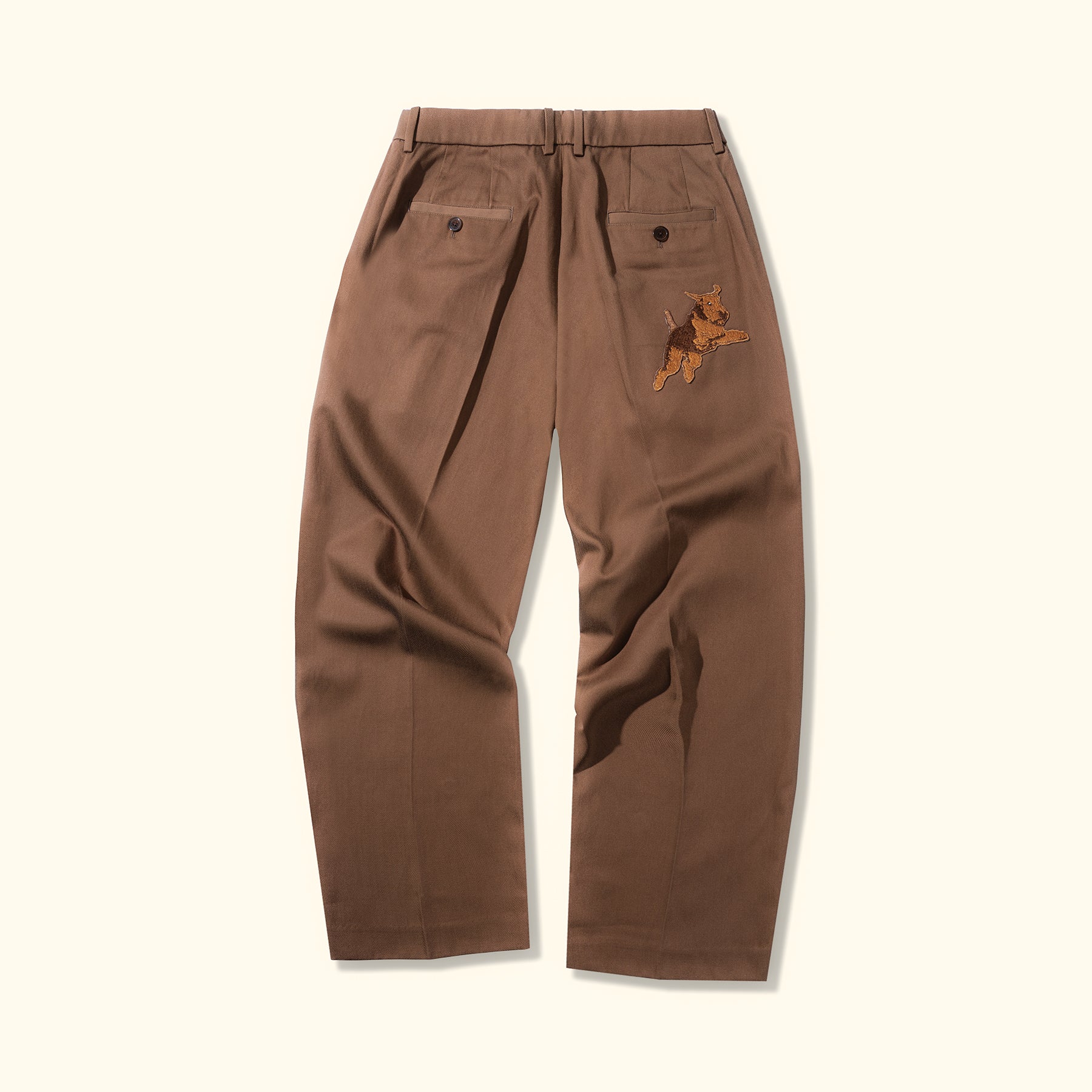 Darryl Wide Pleated Trousers Brown
