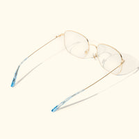 Wireframe Eyeglasses Blue Tortoise