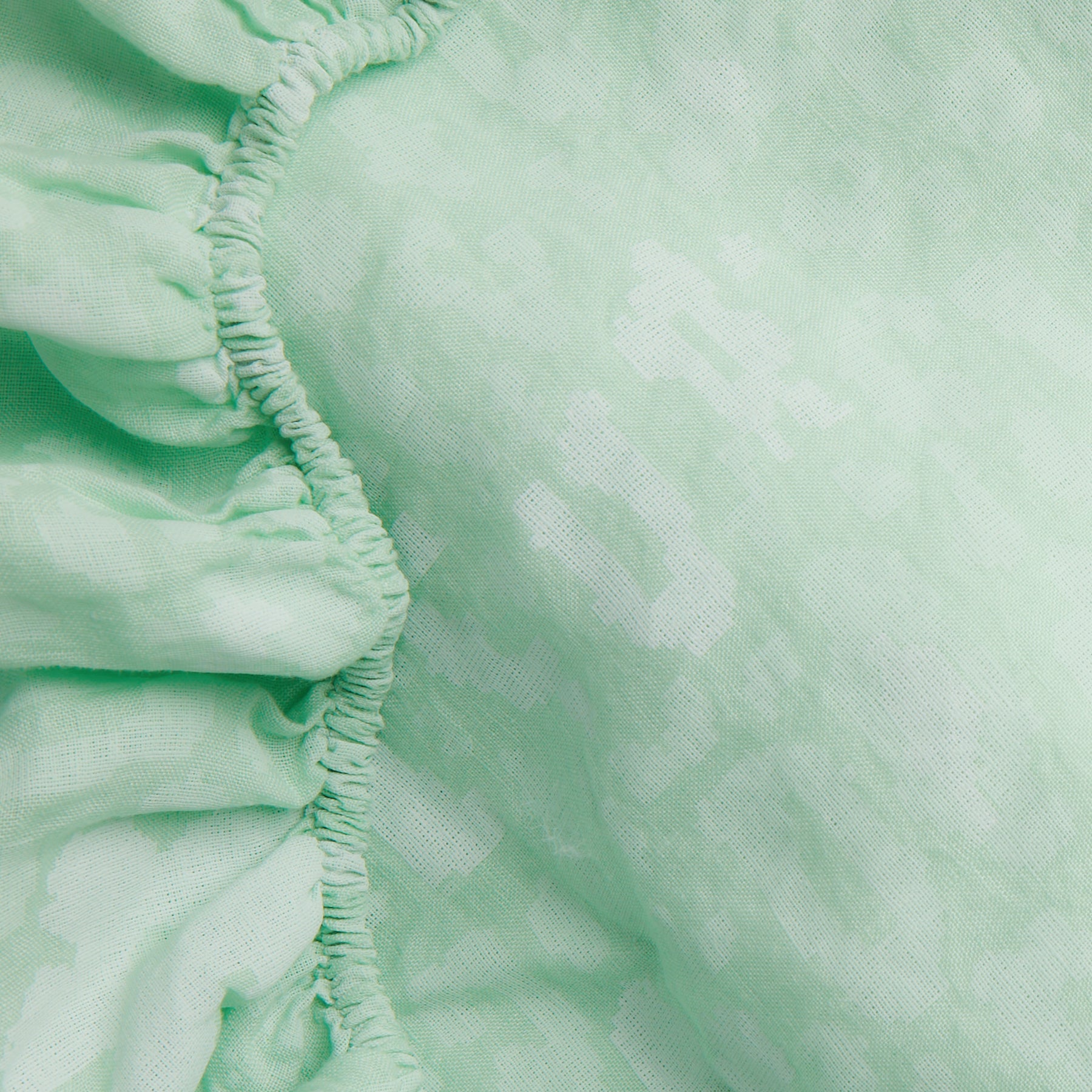 Fleur Camo Linen Fitted Sheet Jade