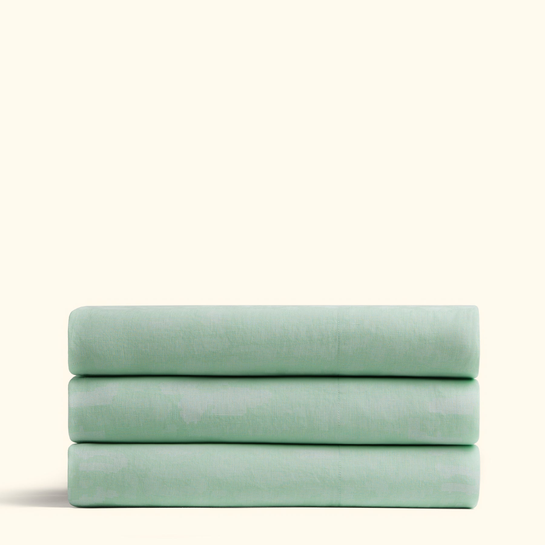 Fleur Camo Linen Top Sheet Jade