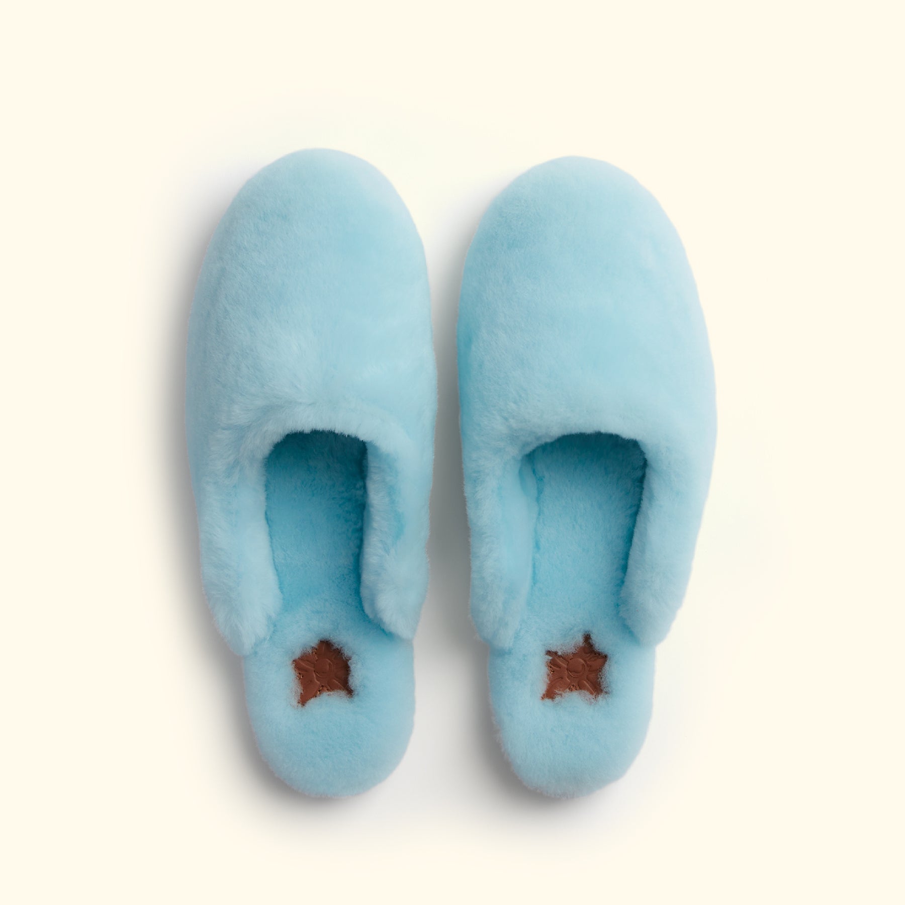 Shearling Wool Slippers Geneva Blue