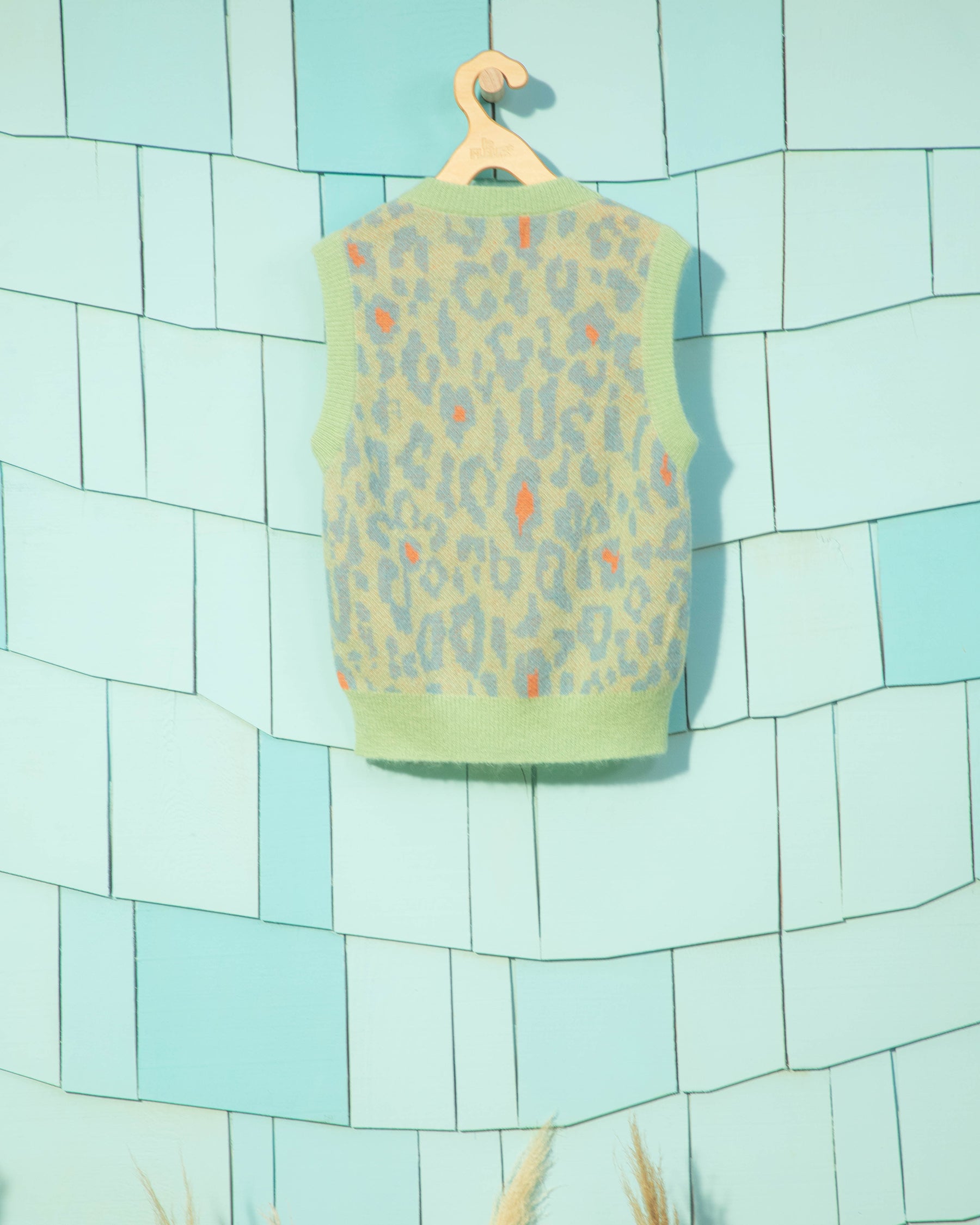 Fleur Camo Sweater Vest Mint — image 3 of 5